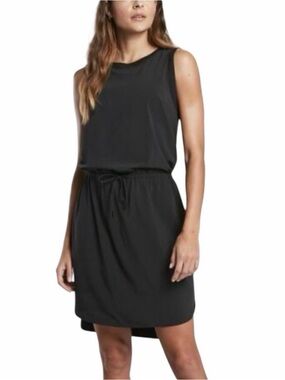 Athleta Rincon Sleeveless Black Drawstring Waist Athleisure Mini Dress